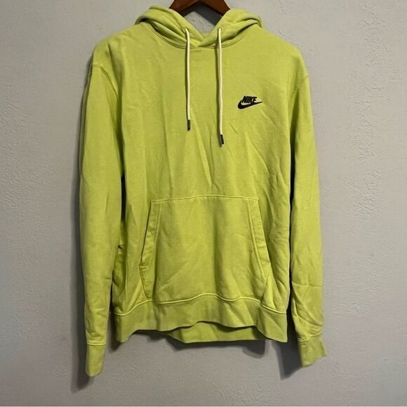 Women's Nike Neon Green Logo Hoodie Sweatshirt - Picture 3 of 8